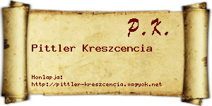 Pittler Kreszcencia névjegykártya